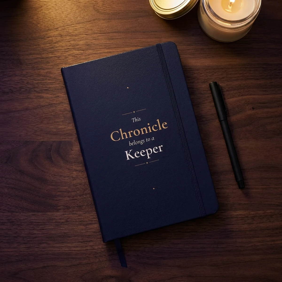 The altar lit · candlelight on the Chronicle